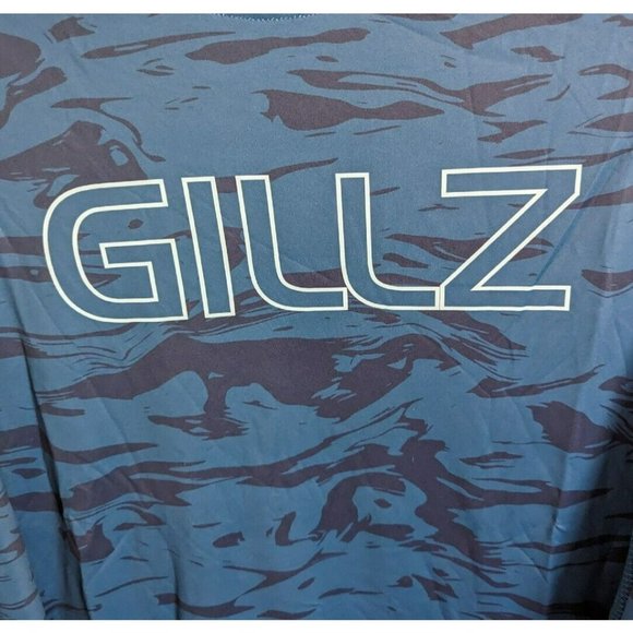 Gillz Mens LS UV Tournament Series V2 Blue Waterman Print LS Fishing Shirt Sz 2X - Picture 3 of 7